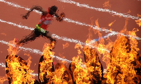 由iPhone拍攝的奧運男子400米
