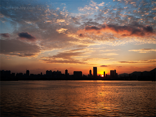 觀塘海濱公園日落晚霞