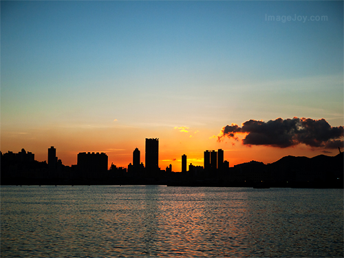 觀塘海濱公園日落晚霞